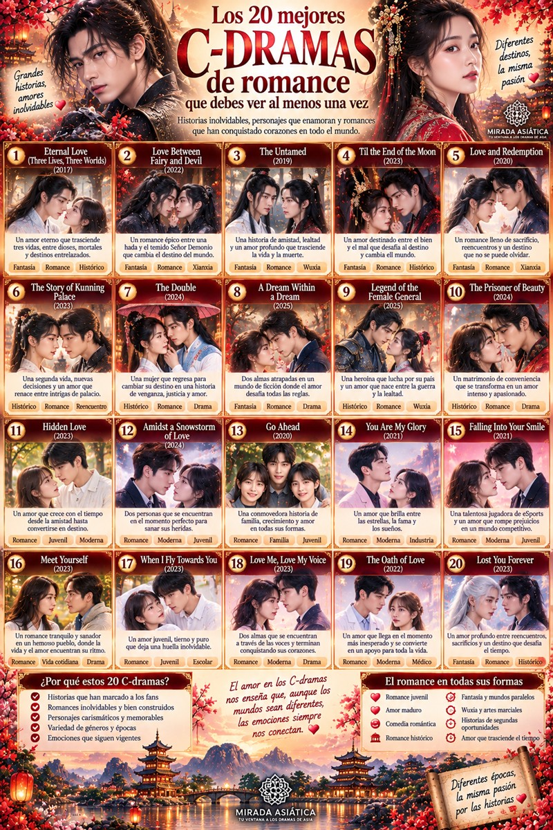 Los 20 mejores Cdramas de romance que debes ver al menos una vez