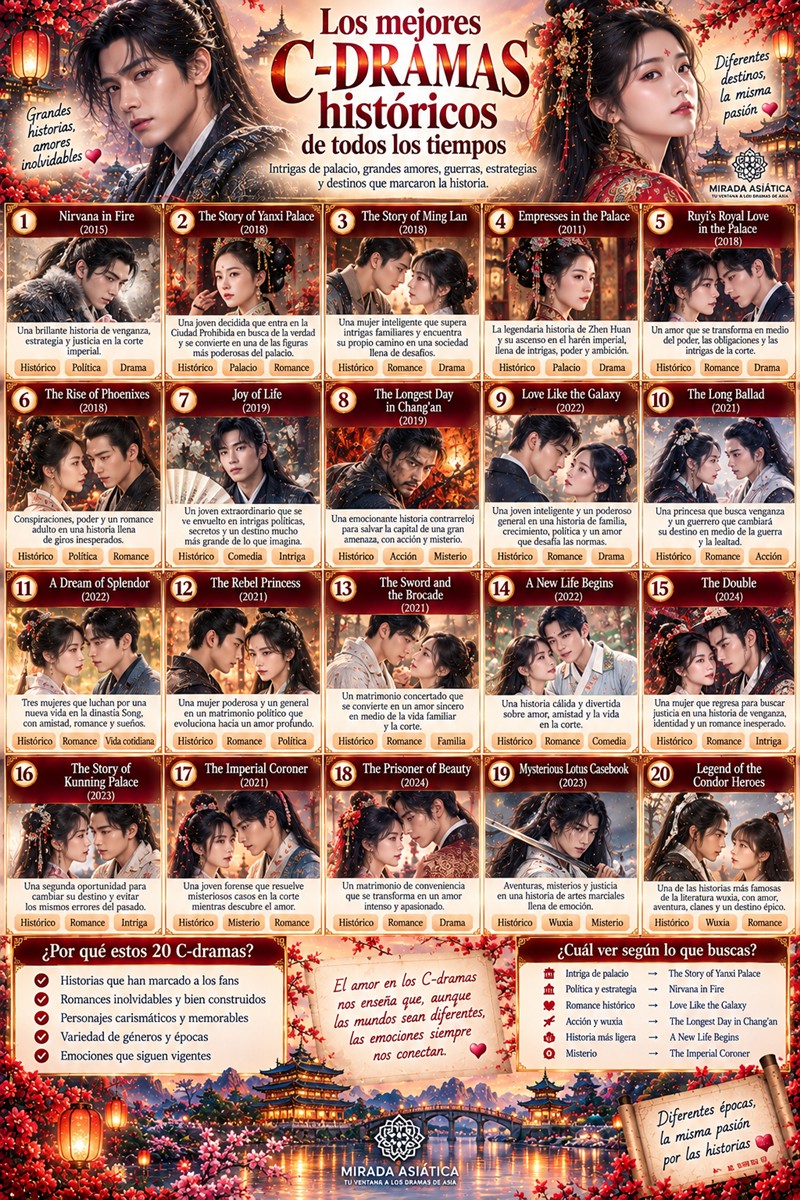 Los mejores Cdramas históricos de todos los tiempos